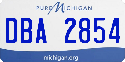 MI license plate DBA2854