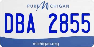 MI license plate DBA2855