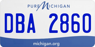 MI license plate DBA2860