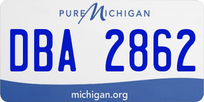 MI license plate DBA2862