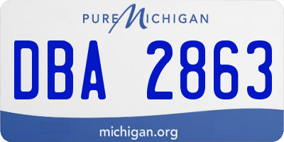 MI license plate DBA2863