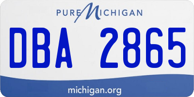 MI license plate DBA2865