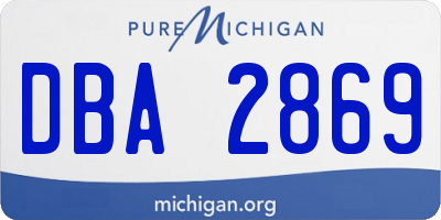 MI license plate DBA2869