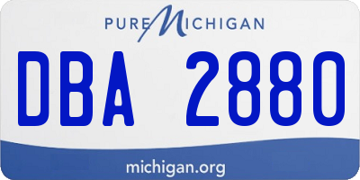 MI license plate DBA2880