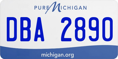 MI license plate DBA2890