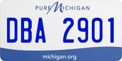MI license plate DBA2901