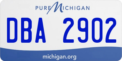 MI license plate DBA2902