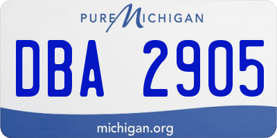 MI license plate DBA2905
