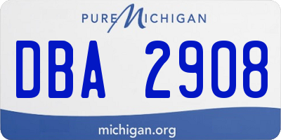 MI license plate DBA2908