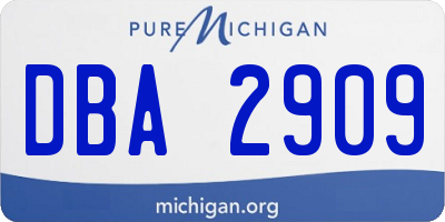 MI license plate DBA2909