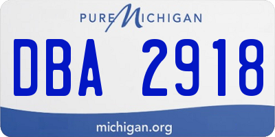 MI license plate DBA2918
