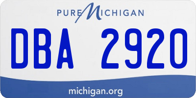 MI license plate DBA2920