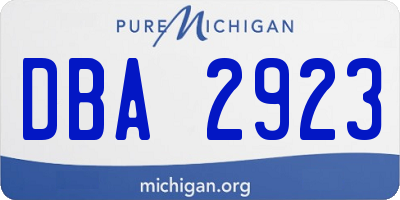 MI license plate DBA2923