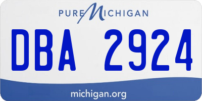 MI license plate DBA2924