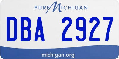 MI license plate DBA2927