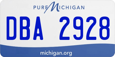 MI license plate DBA2928