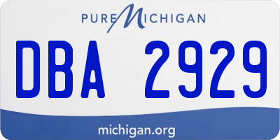 MI license plate DBA2929