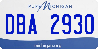 MI license plate DBA2930