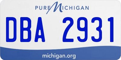 MI license plate DBA2931