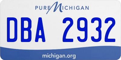 MI license plate DBA2932