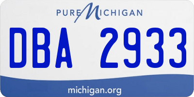 MI license plate DBA2933
