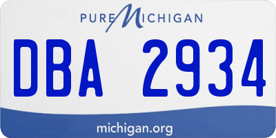 MI license plate DBA2934