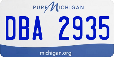 MI license plate DBA2935