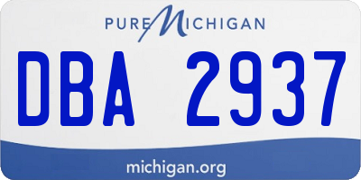 MI license plate DBA2937