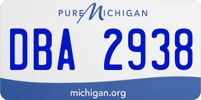 MI license plate DBA2938
