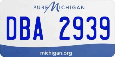 MI license plate DBA2939