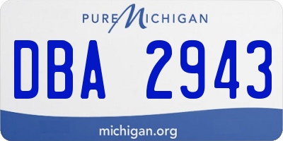 MI license plate DBA2943