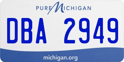 MI license plate DBA2949