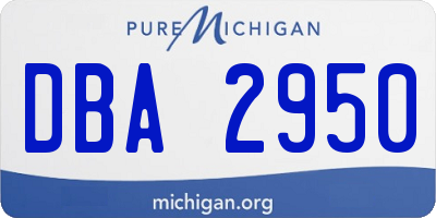 MI license plate DBA2950