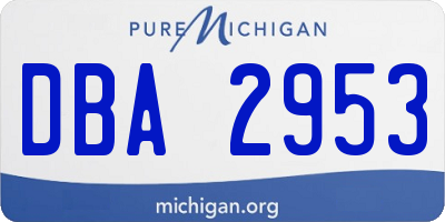 MI license plate DBA2953