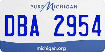 MI license plate DBA2954
