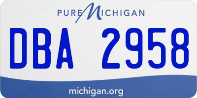 MI license plate DBA2958