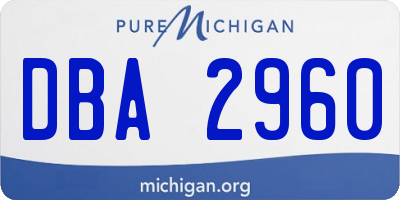 MI license plate DBA2960