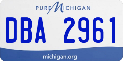 MI license plate DBA2961