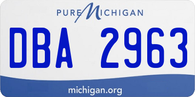 MI license plate DBA2963