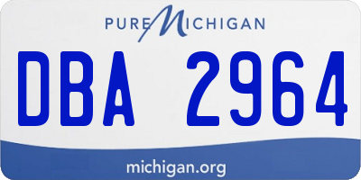 MI license plate DBA2964