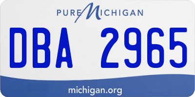MI license plate DBA2965