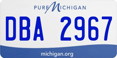 MI license plate DBA2967