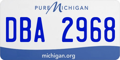 MI license plate DBA2968