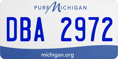 MI license plate DBA2972