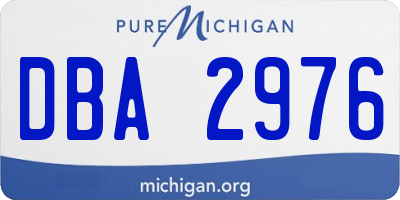 MI license plate DBA2976