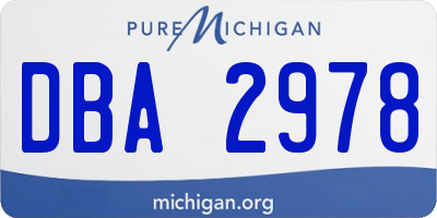 MI license plate DBA2978