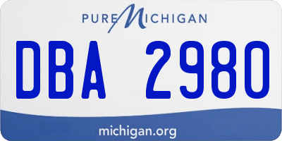 MI license plate DBA2980