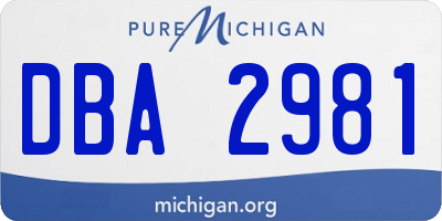 MI license plate DBA2981