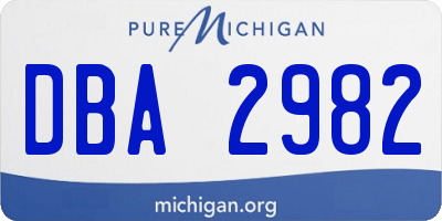 MI license plate DBA2982