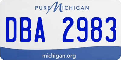 MI license plate DBA2983